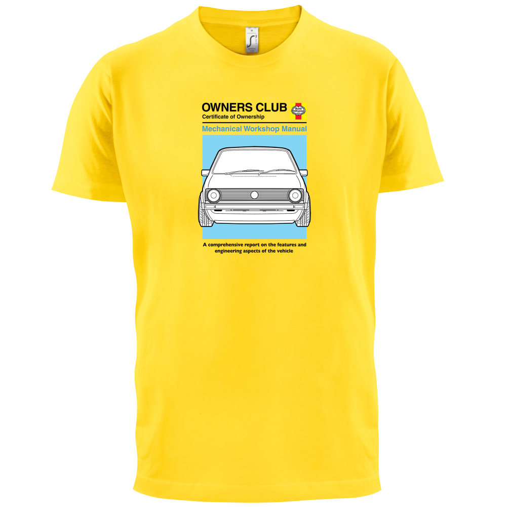 Car Owners Manual Golf MK1 T Shirt