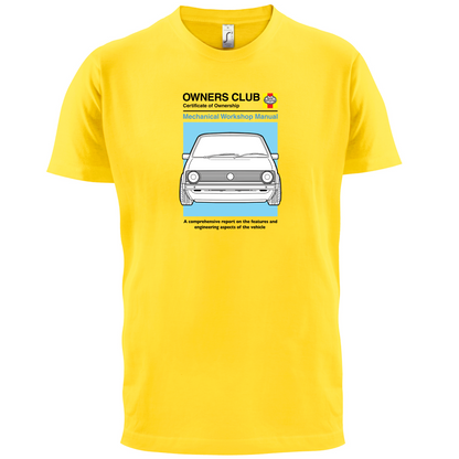 Car Owners Manual Golf MK1 T Shirt