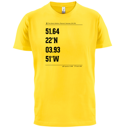 Stadium Coordinates Swansea T Shirt