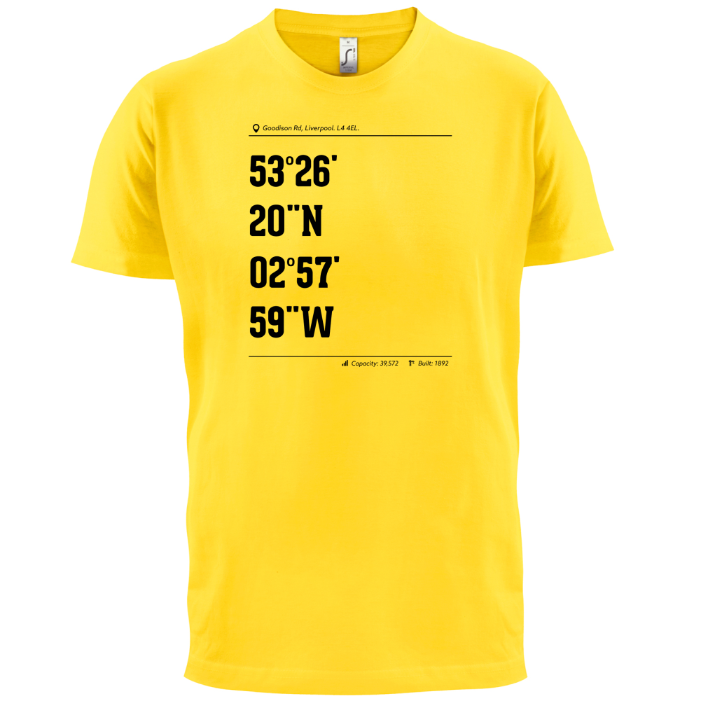 Stadium Coordinates Evertonians T Shirt