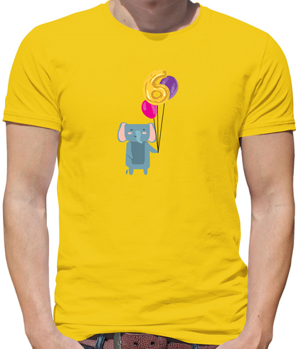 6th Birthday Elephant T Shirt