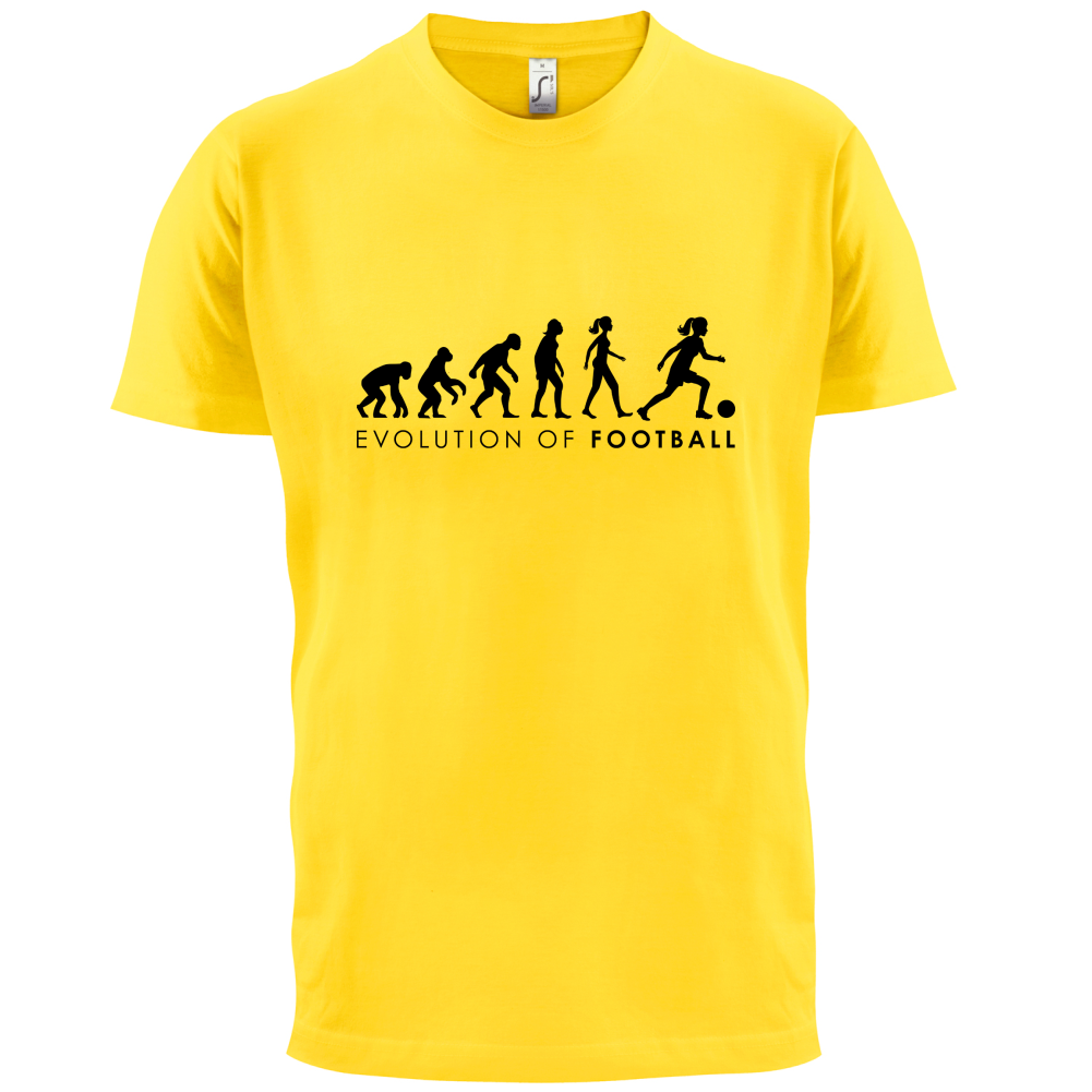 Evolution Of Woman Football T Shirt