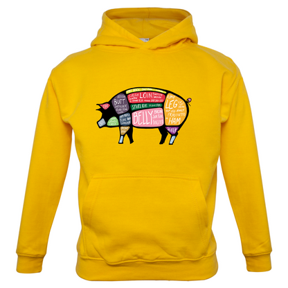 Butcher Pig Diagram Kids T Shirt