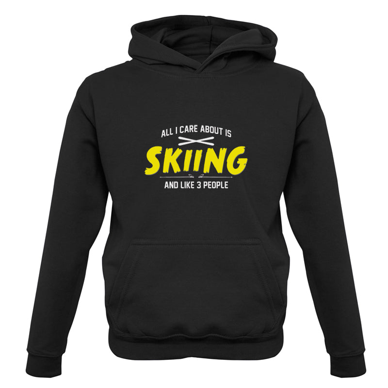 All I Care About Is Skiing Kids T Shirt