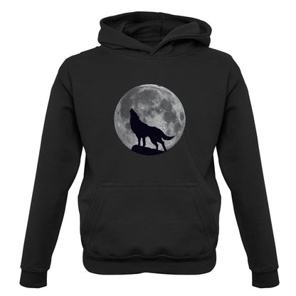 Wolf Moon Silhouette Kids T Shirt