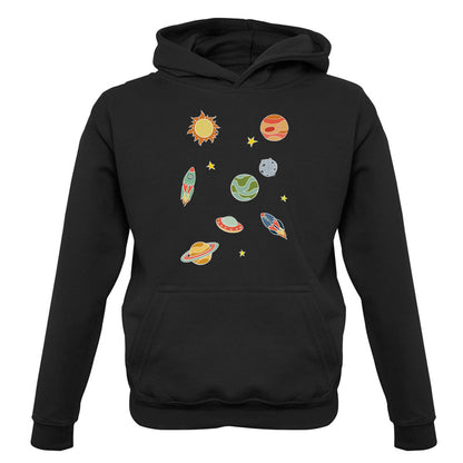Cartoon Space Scene Kids T Shirt