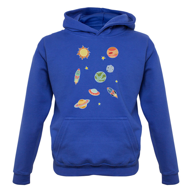 Cartoon Space Scene Kids T Shirt
