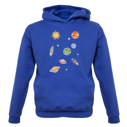 Cartoon Space Scene Kids T Shirt