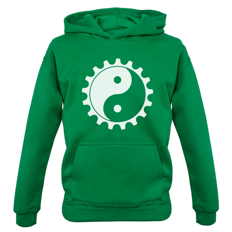 Yin Yang Bike Cog Kids T Shirt
