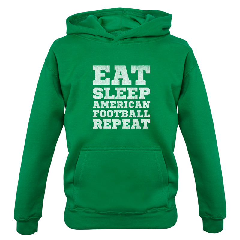 Eat Sleep American Football Repeat Kids T Shirt