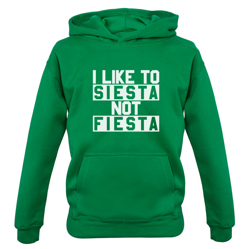 I Like To Siesta Not Fiesta Kids T Shirt
