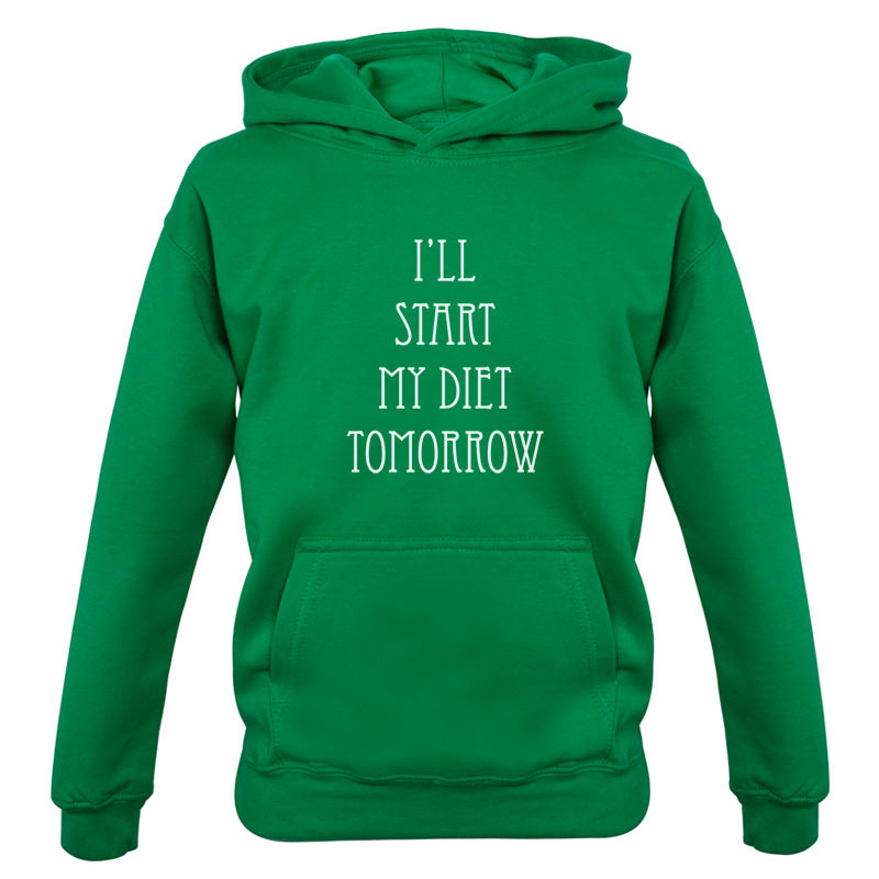I'll Start My Diet Tomorrow Kids T Shirt