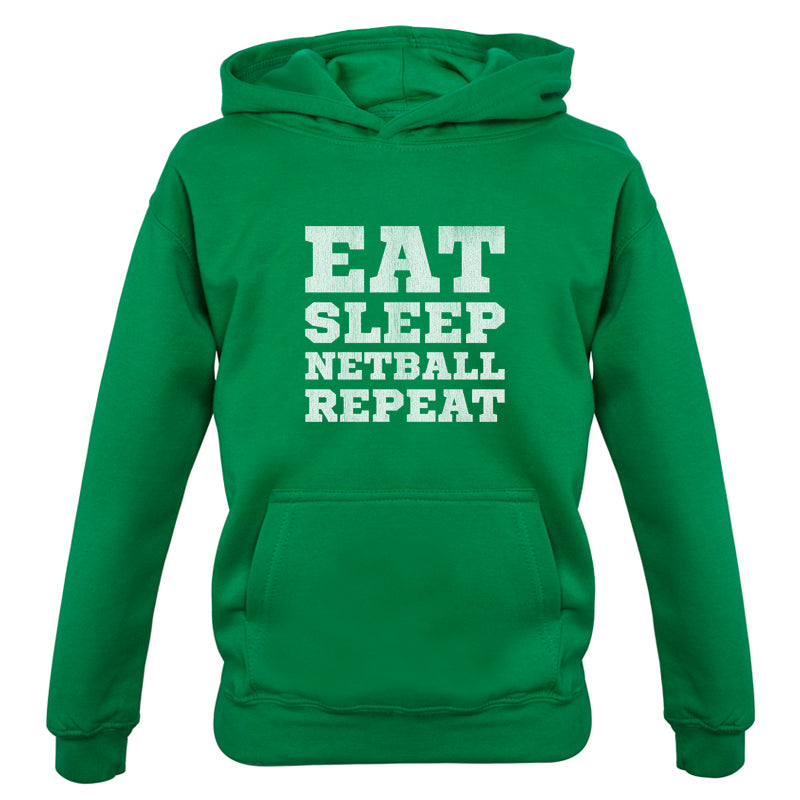 Eat Sleep Netball Repeat Kids T Shirt