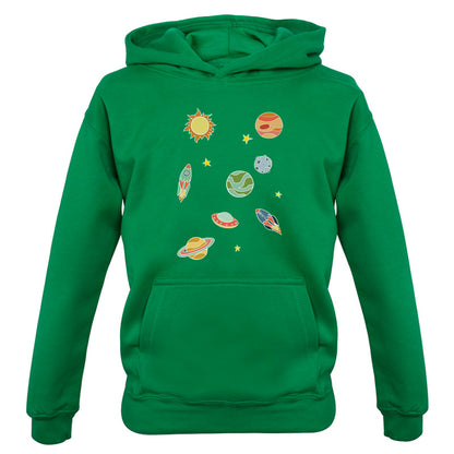 Cartoon Space Scene Kids T Shirt