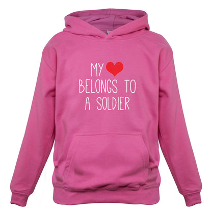 My Heart Belongs To A Soldier Kids T Shirt