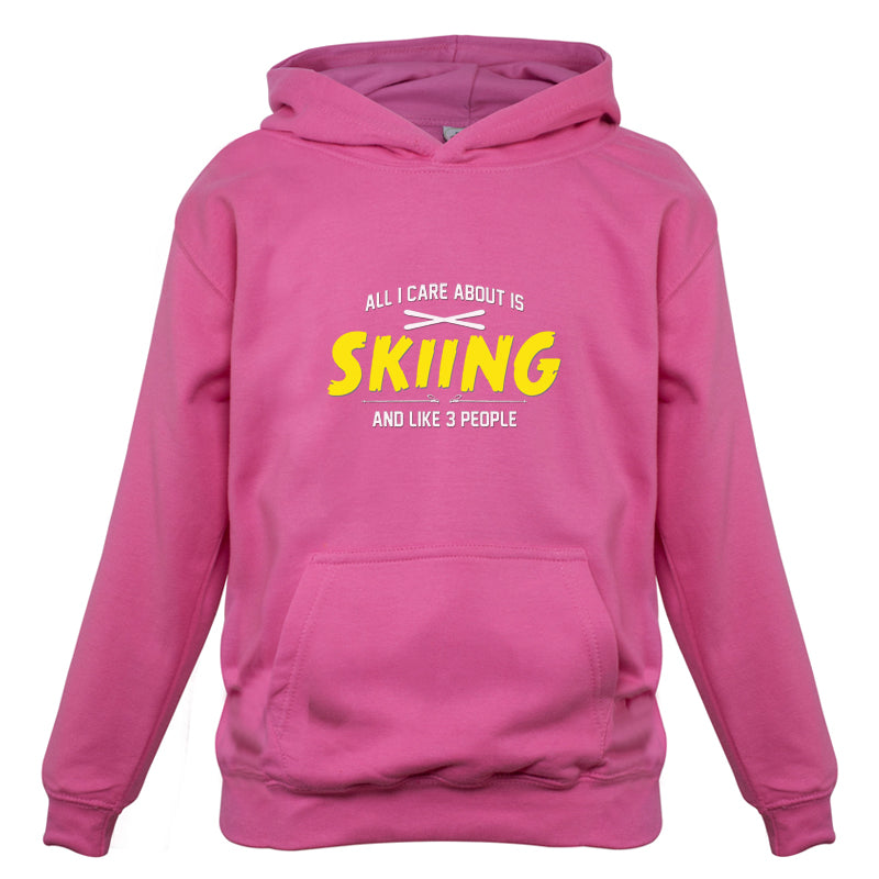 All I Care About Is Skiing Kids T Shirt