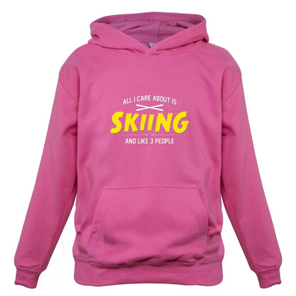 All I Care About Is Skiing Kids T Shirt