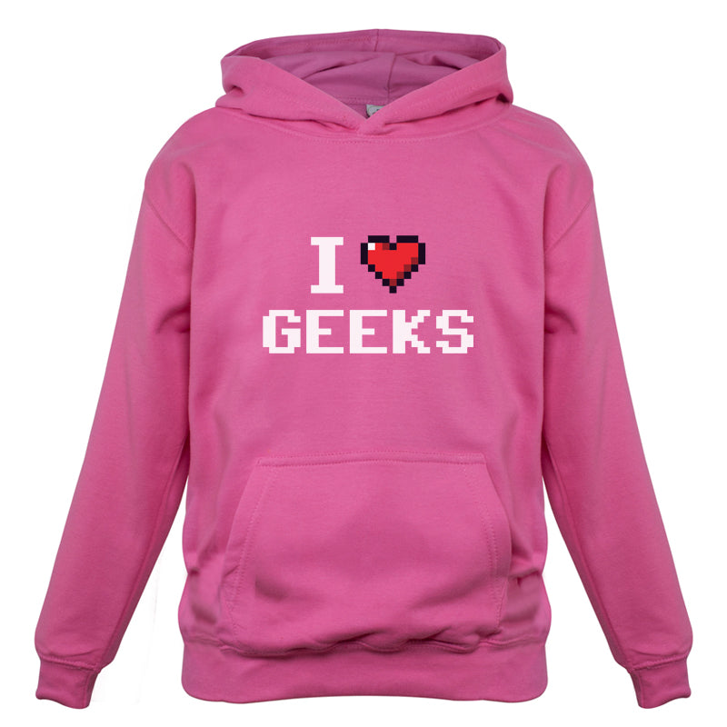 I Love Geeks (Pixels) Kids T Shirt