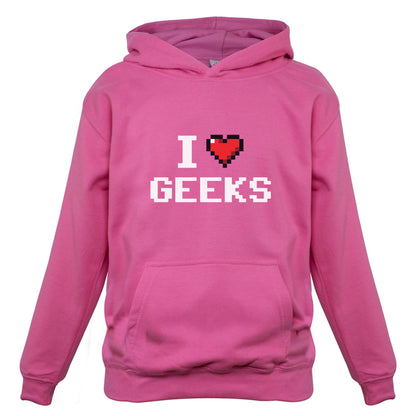 I Love Geeks (Pixels) Kids T Shirt