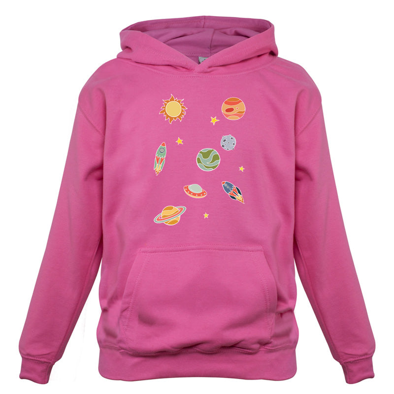 Cartoon Space Scene Kids T Shirt