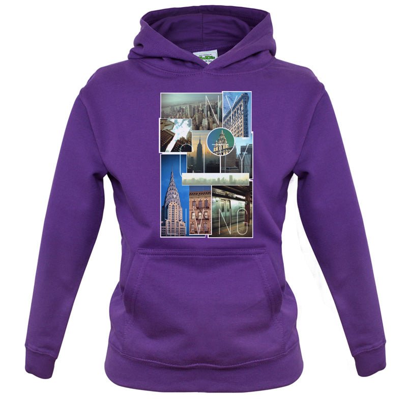 New York City Living Collage Kids T Shirt