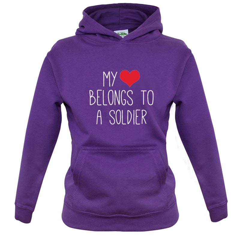 My Heart Belongs To A Soldier Kids T Shirt