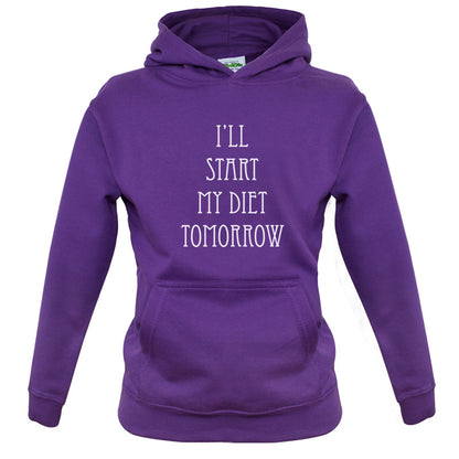 I'll Start My Diet Tomorrow Kids T Shirt