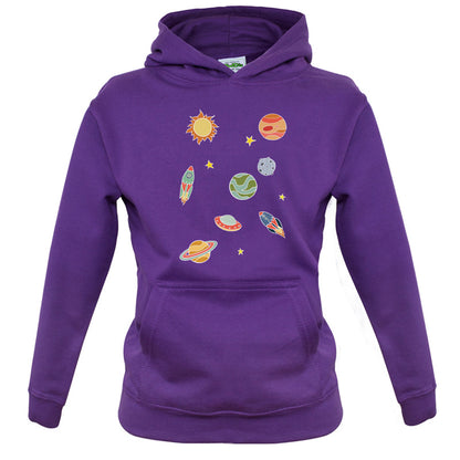 Cartoon Space Scene Kids T Shirt
