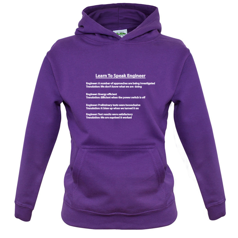 Learn To Speak Engineer Kids T Shirt