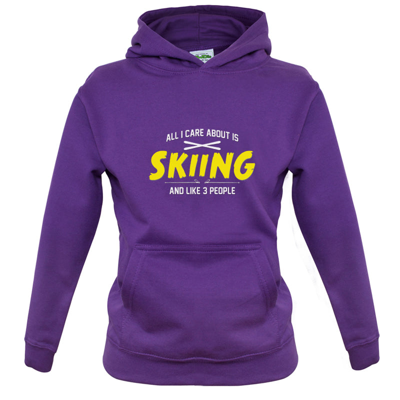 All I Care About Is Skiing Kids T Shirt