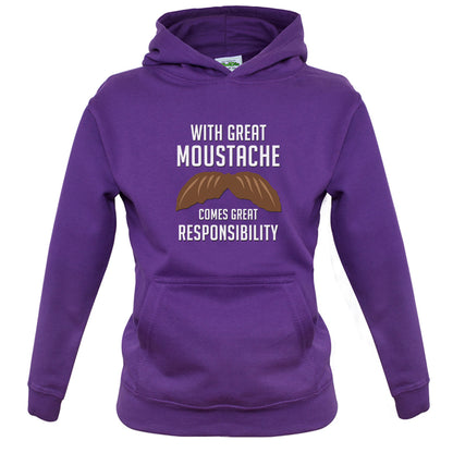 With Great Moustache Kids T Shirt