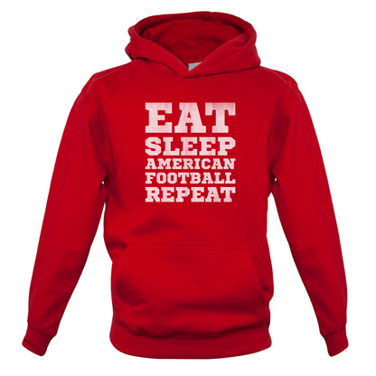 Eat Sleep American Football Repeat Kids T Shirt