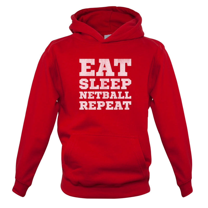 Eat Sleep Netball Repeat Kids T Shirt