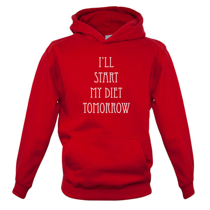 I'll Start My Diet Tomorrow Kids T Shirt