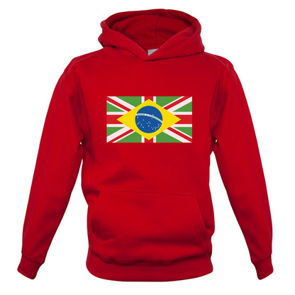 Brazil Union Jack Flag Kids T Shirt