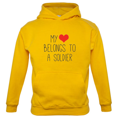 My Heart Belongs To A Soldier Kids T Shirt