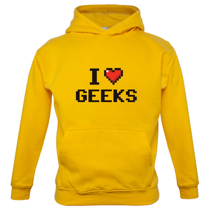 I Love Geeks (Pixels) Kids T Shirt