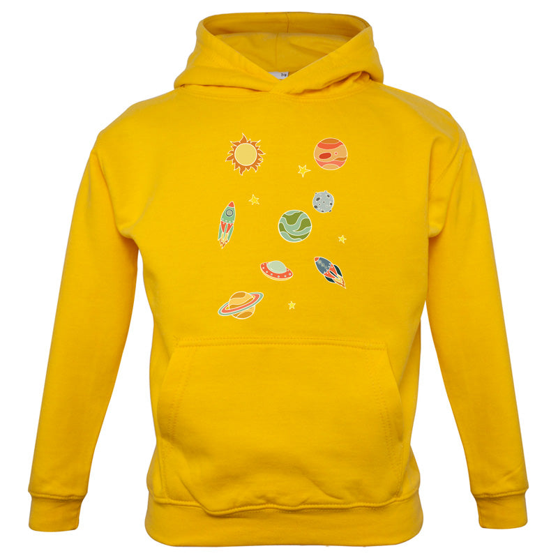 Cartoon Space Scene Kids T Shirt