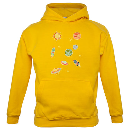 Cartoon Space Scene Kids T Shirt