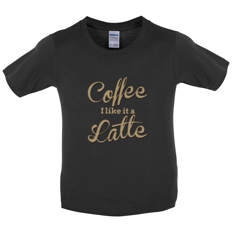 Coffee I Like It A Latte Kids T Shirt