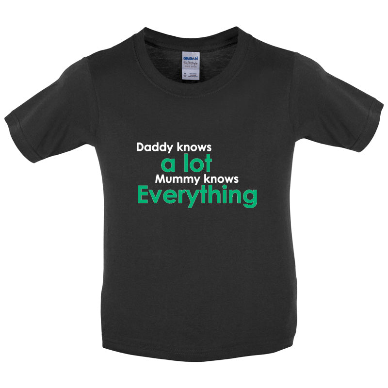 Daddy Knows A Lot Mummy Knows Everything Kids T Shirt