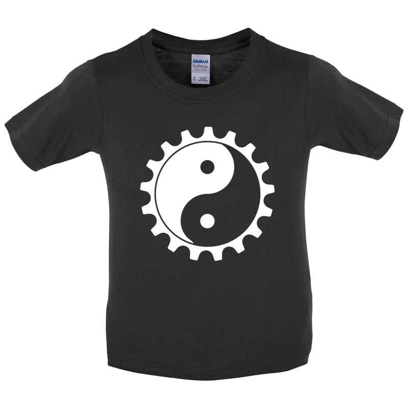 Yin Yang Bike Cog Kids T Shirt