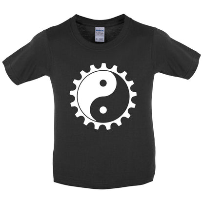 Yin Yang Bike Cog Kids T Shirt