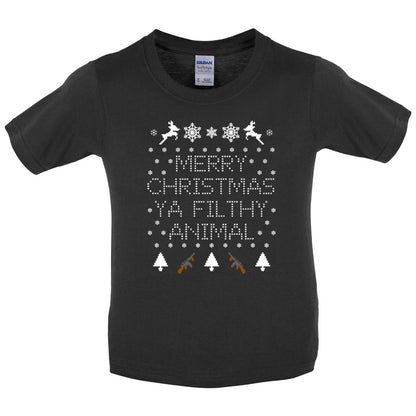 Merry Christmas Ya Filthy Animal Kids T Shirt