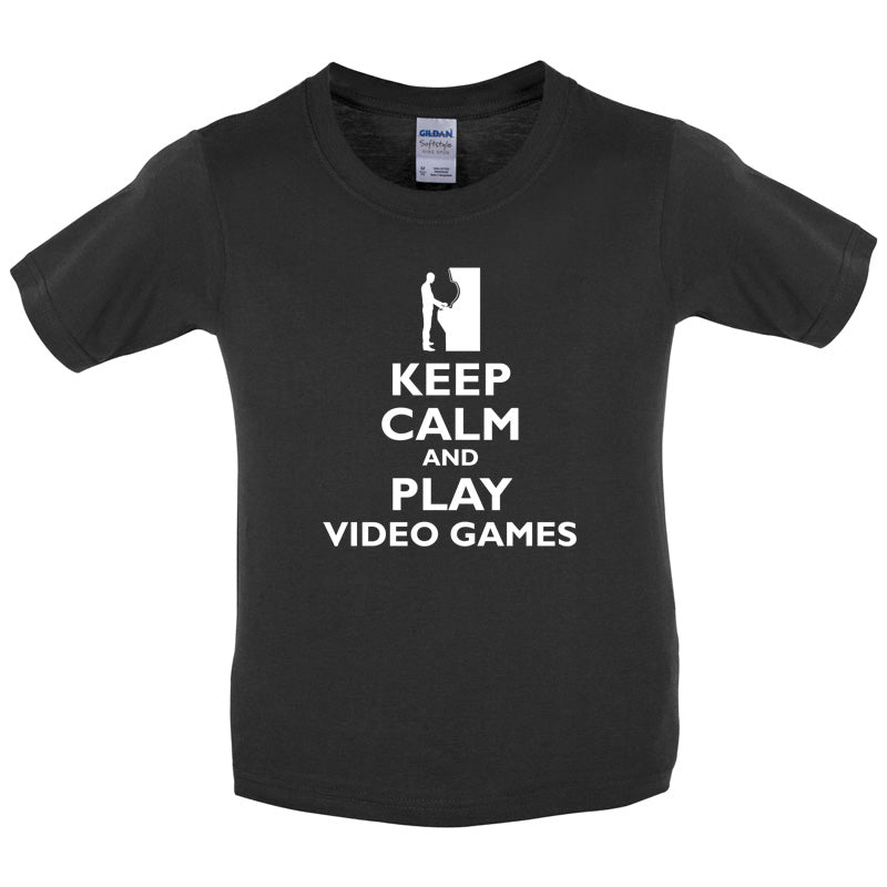 Keep Calm and Play Video Games Kids T Shirt