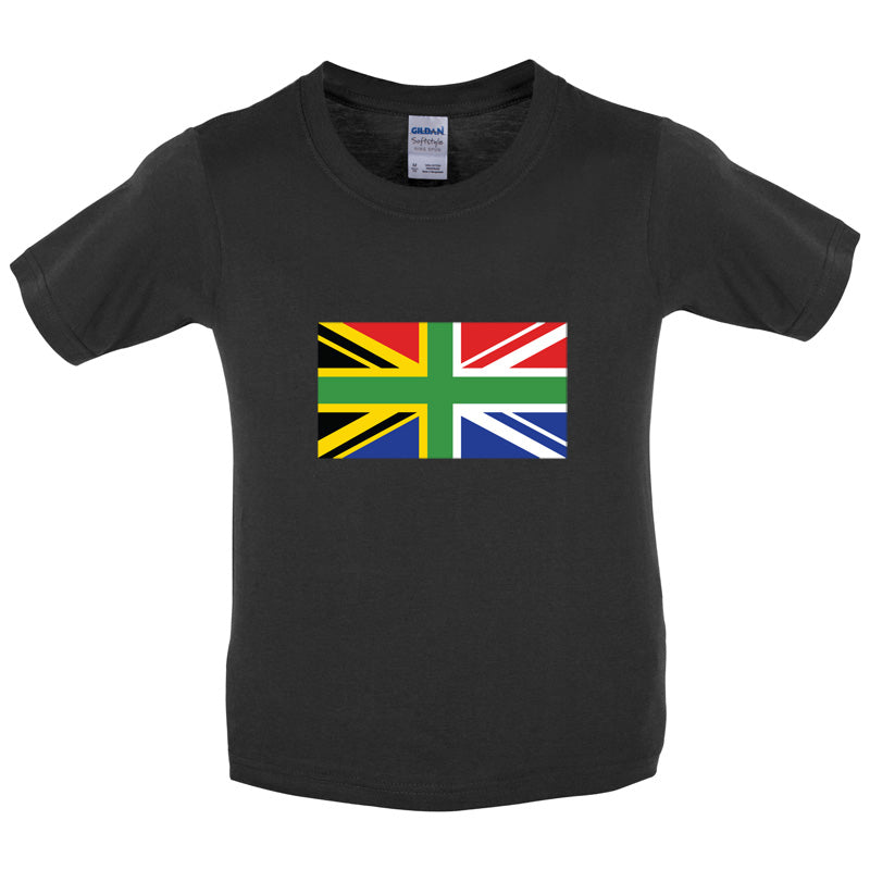 South African Union Jack Flag Kids T Shirt