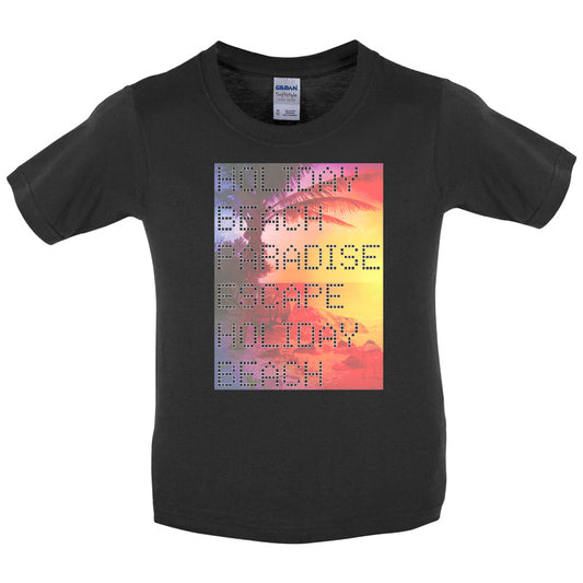 Beach Scene Holiday Paradise Kids T Shirt
