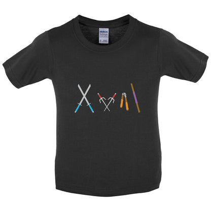Colour Turtle Weapons Kids T Shirt