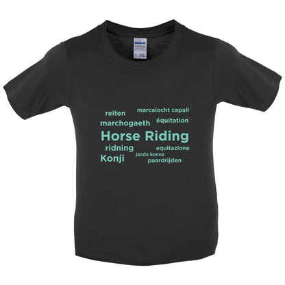 Horse Riding Languages Kids T Shirt