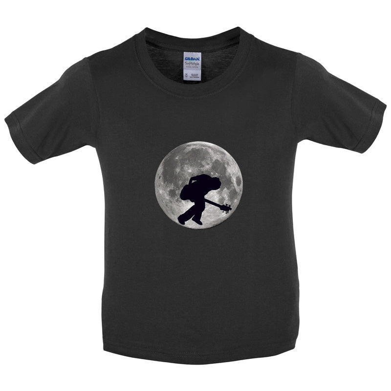 Bass Player Moon Kids T Shirt